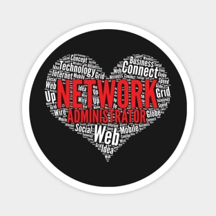 Network administrator Heart Shape Word Cloud Design print Magnet